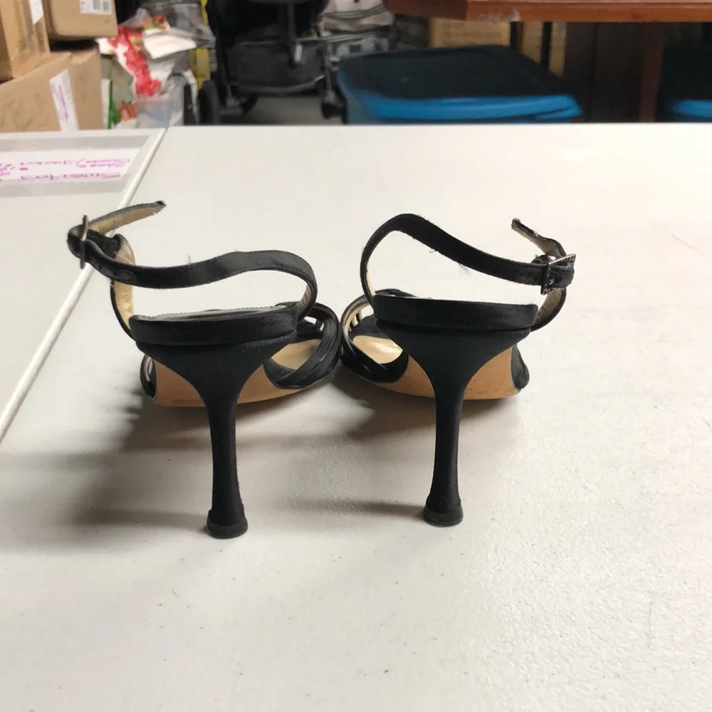 Jimmy Choo Black Satin Sandals size 7 - Picture 4 of 7